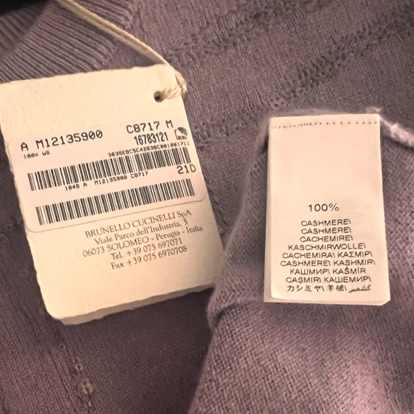 NWT Brunello Cucinelli Italy Size M Purple lilac 100% Cashmere Vest Sweater - Picture 10 of 11